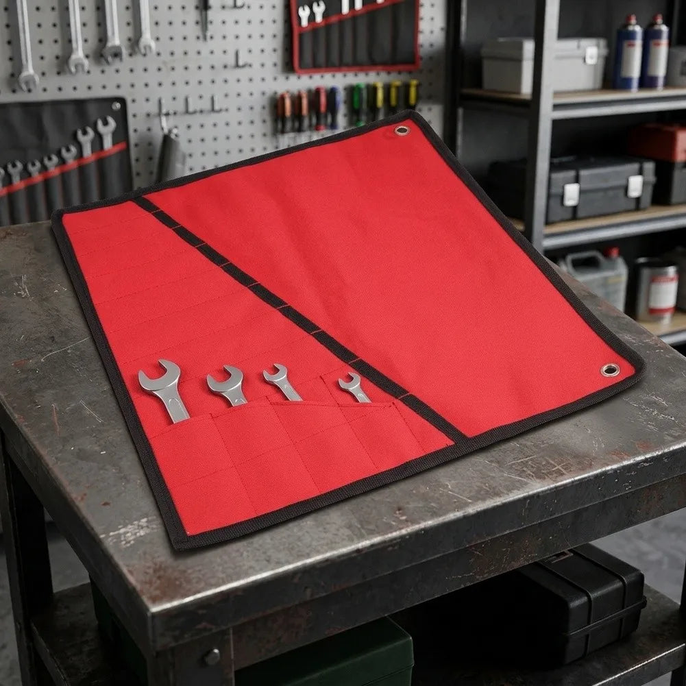 Roll-Up Tool Bag – 10-Pocket Oxford Cloth Wrench Organizer