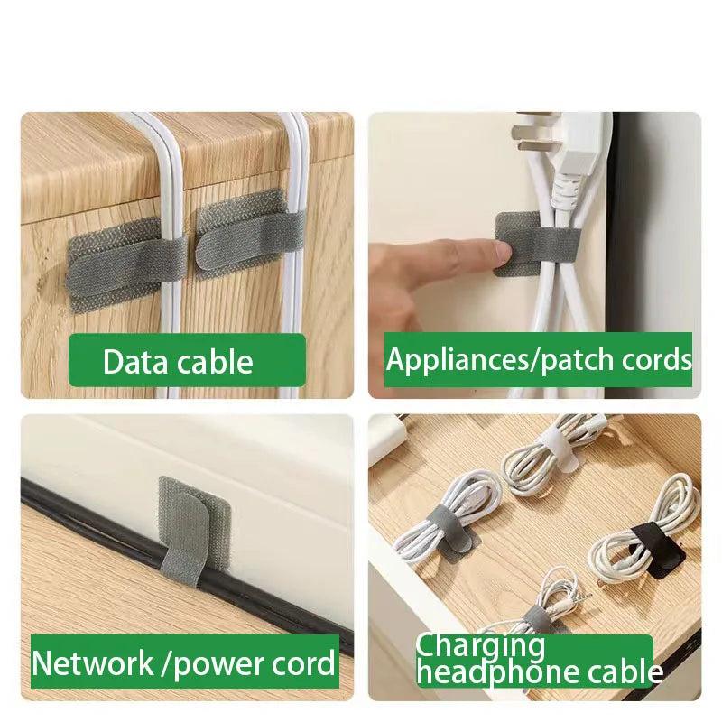 Reusable Self-Adhesive Cable Ties & Cord Organizer Straps