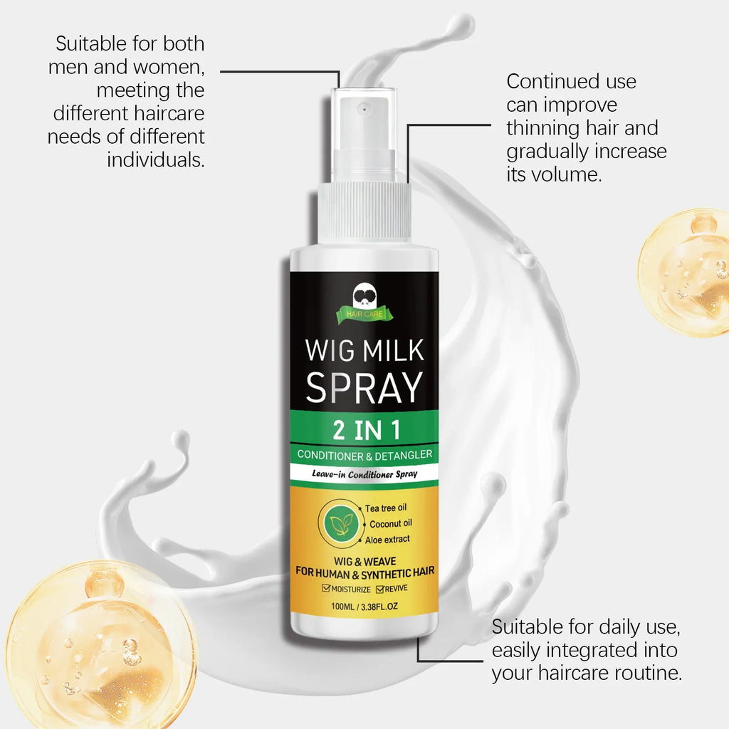 2-in-1 Wig Milk Spray | Anti-Frizz Leave-In Conditioner 100ml