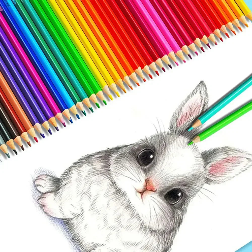 12 24 48 Colors Colored Pencil HB Triangular Barrel Drawing Pencils