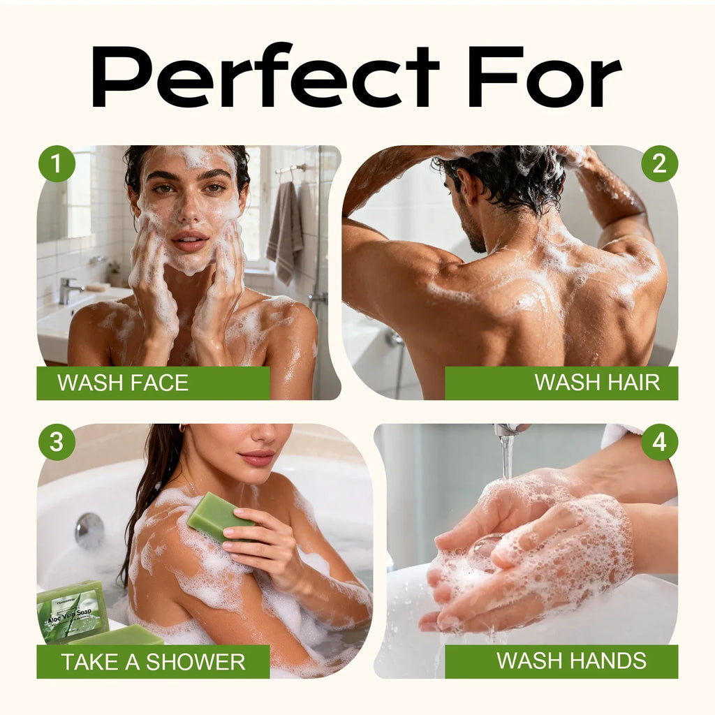 Aloe Vera Essential Oil Soap Bar – Deep Cleanse & Hydrate