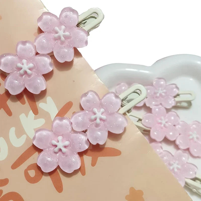 Anime Sakura Pink Flower Hair Clip – Cute Girl Barrette