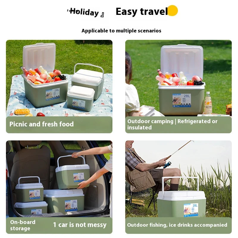 Camping Picnic Cooler Outdoor Car Portable Incubator Ice Bucket Stall