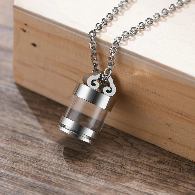 Fillable Glass Tube Urn Necklace – Keepsake Memorial Pendant