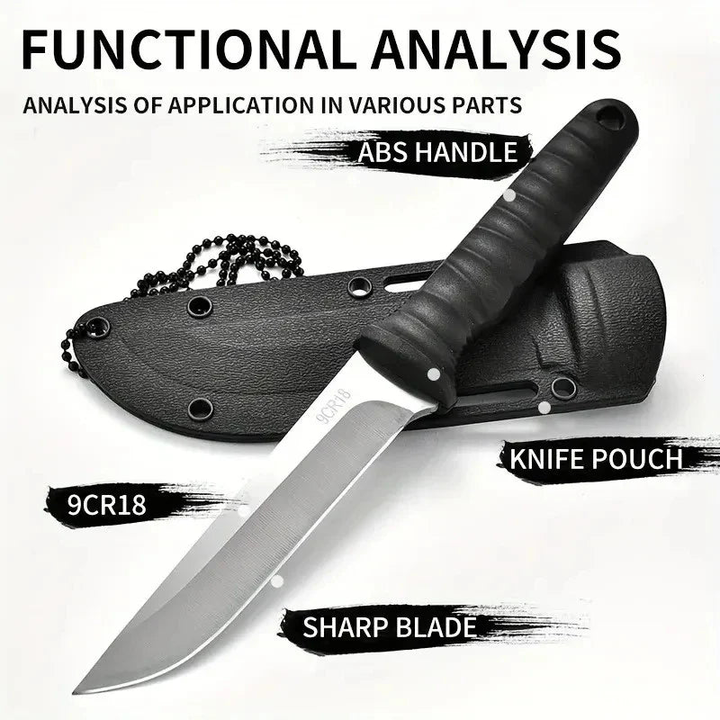 Fixed Blade Camping Knife – Stainless Steel with Sheath