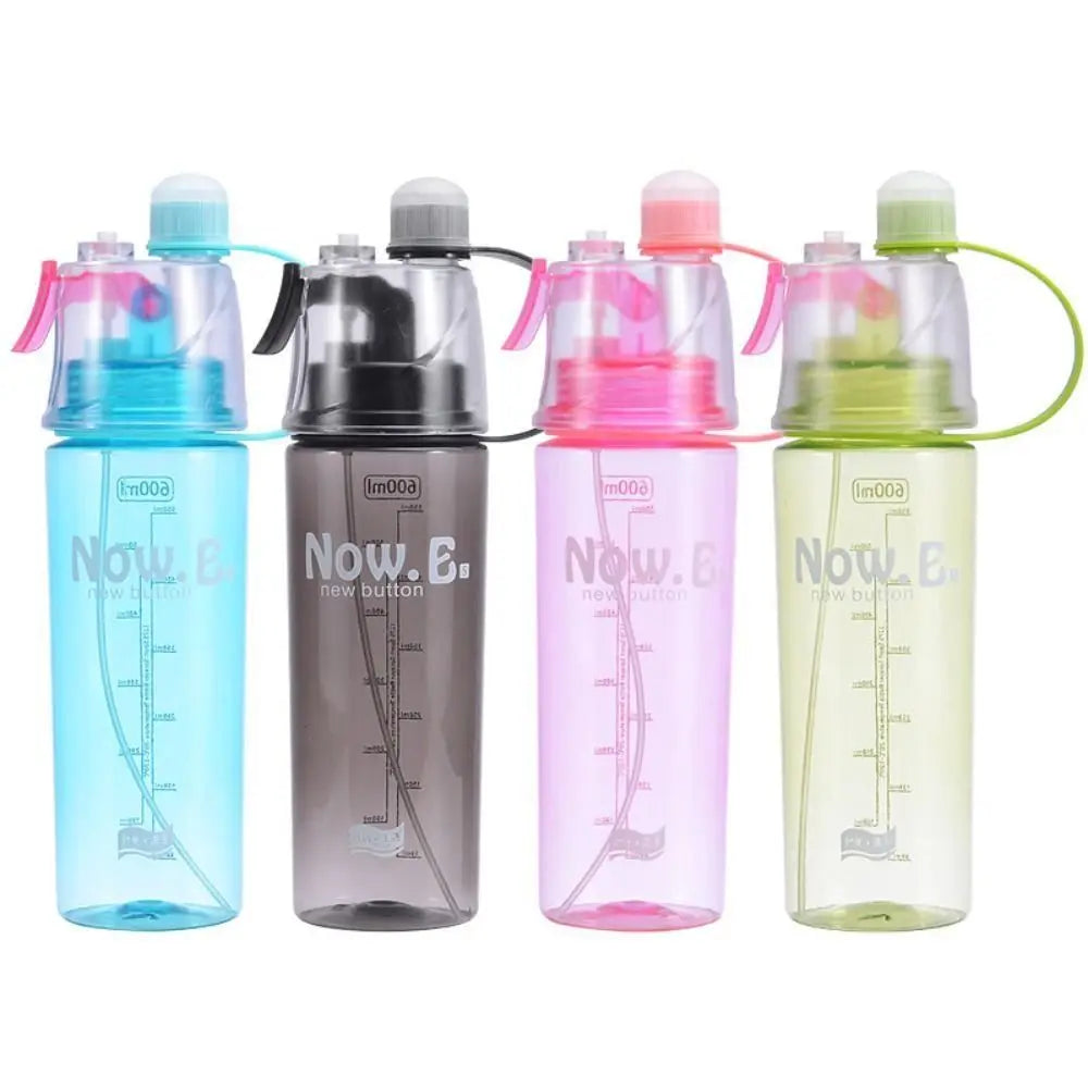 600ml Spray Water Bottle with Straw | Leak-Proof Sports Cup