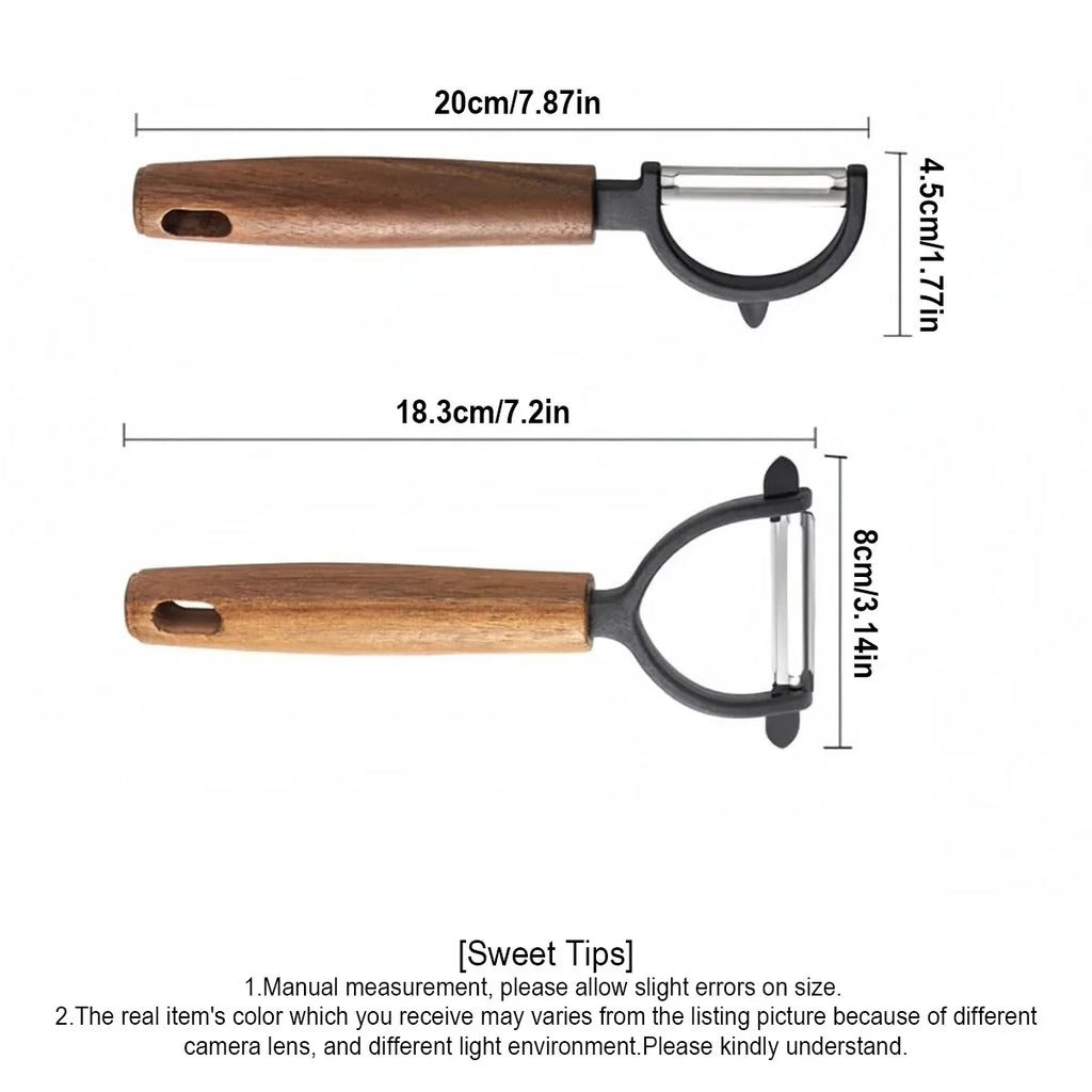 Stainless Steel Y/P Vegetable Peeler – Acacia Wood Handle
