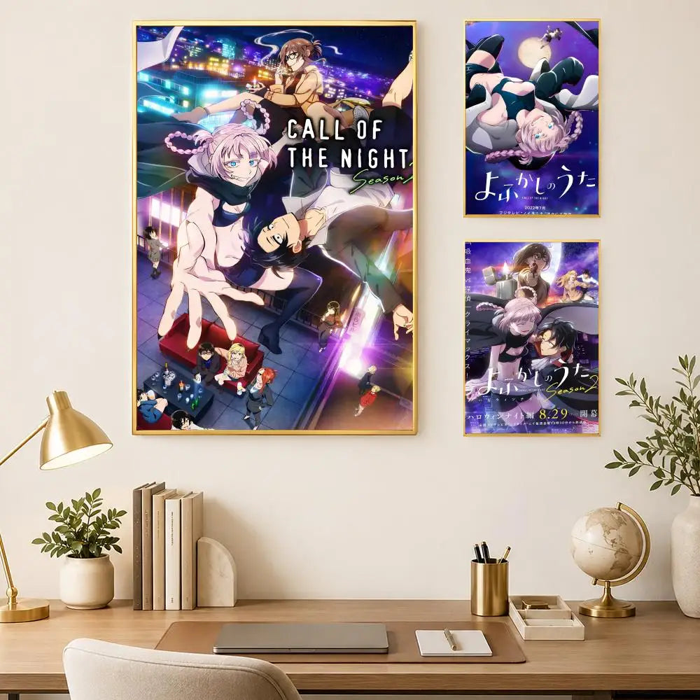 Call of the Night Anime HD PVC Self-Stick Wall Art Poster