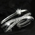 Huitan Cross Ring for Women – Cubic Zirconia Pave Band