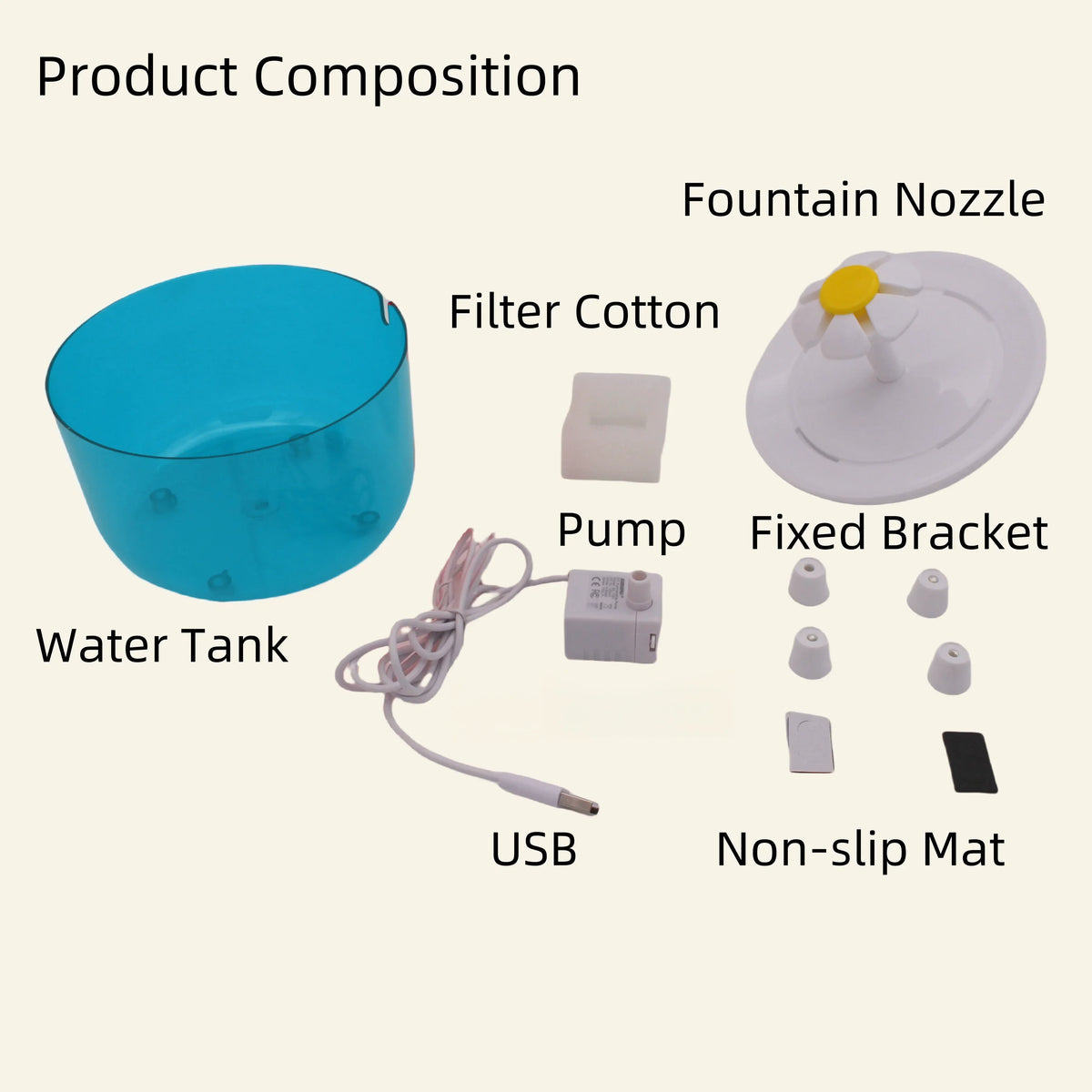 Pets Water Fountain Auto Filter USB Electric Mute Cat Drinker Bowl