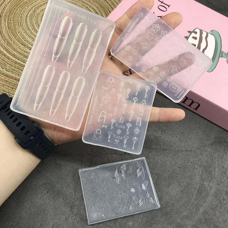 Butterfly Button Key Lock Silicone Nail Mold Decorations Accessories