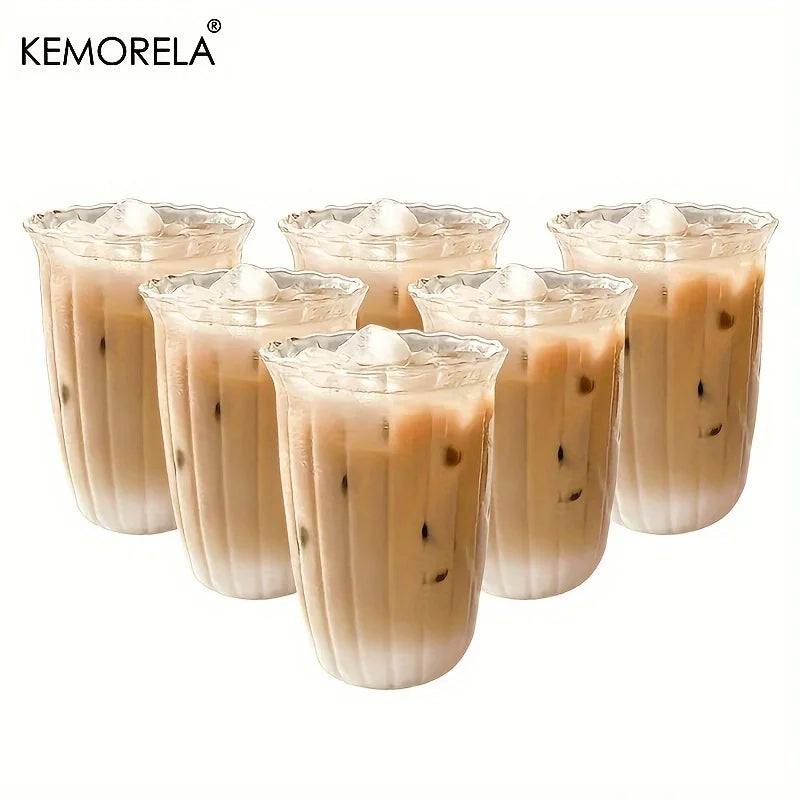 KEMORELA Vertical Stripe Glass Set – 4/6 Pc Cocktail Cups