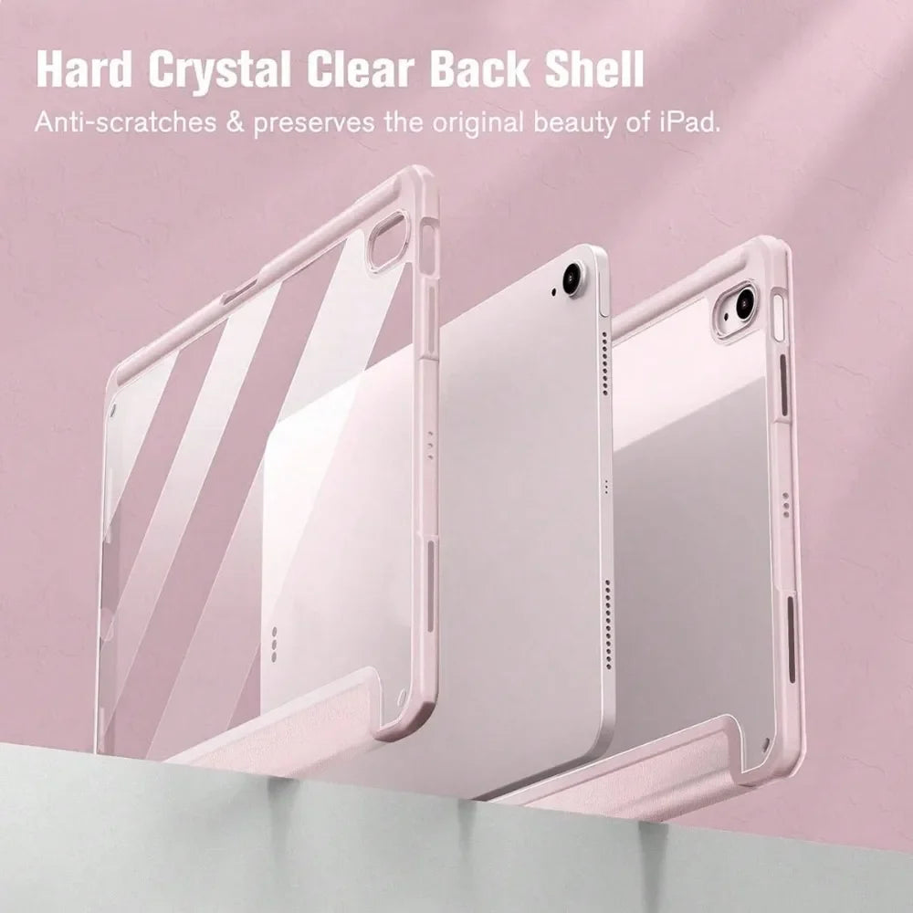 iPad Trifold Clear Back Case with Pen Holder | Multi-Gen Fit
