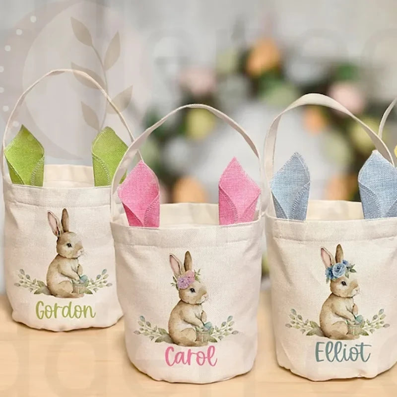 Personalised Easter Egg Hunt Basket | Vintage Bunny Sack