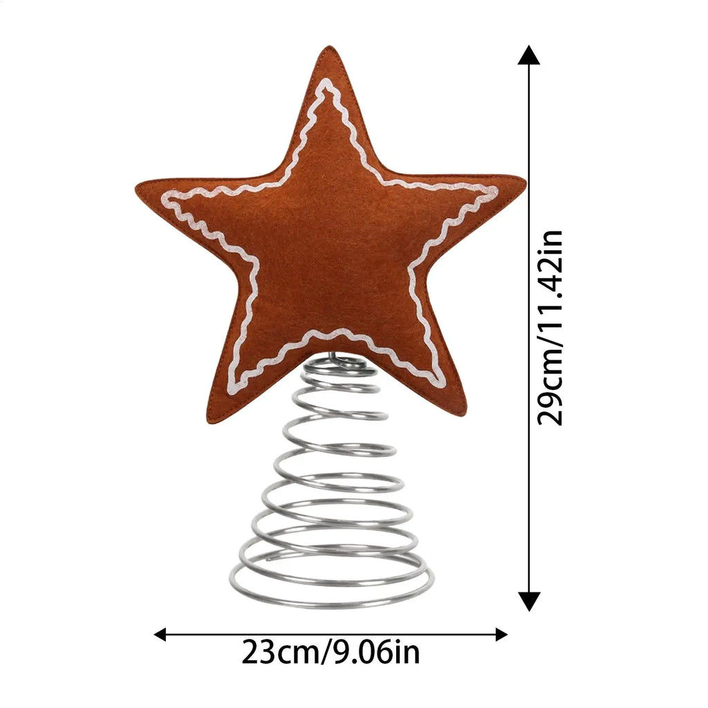 Felt Christmas Tree Topper Star & Snowflake Holiday Decor