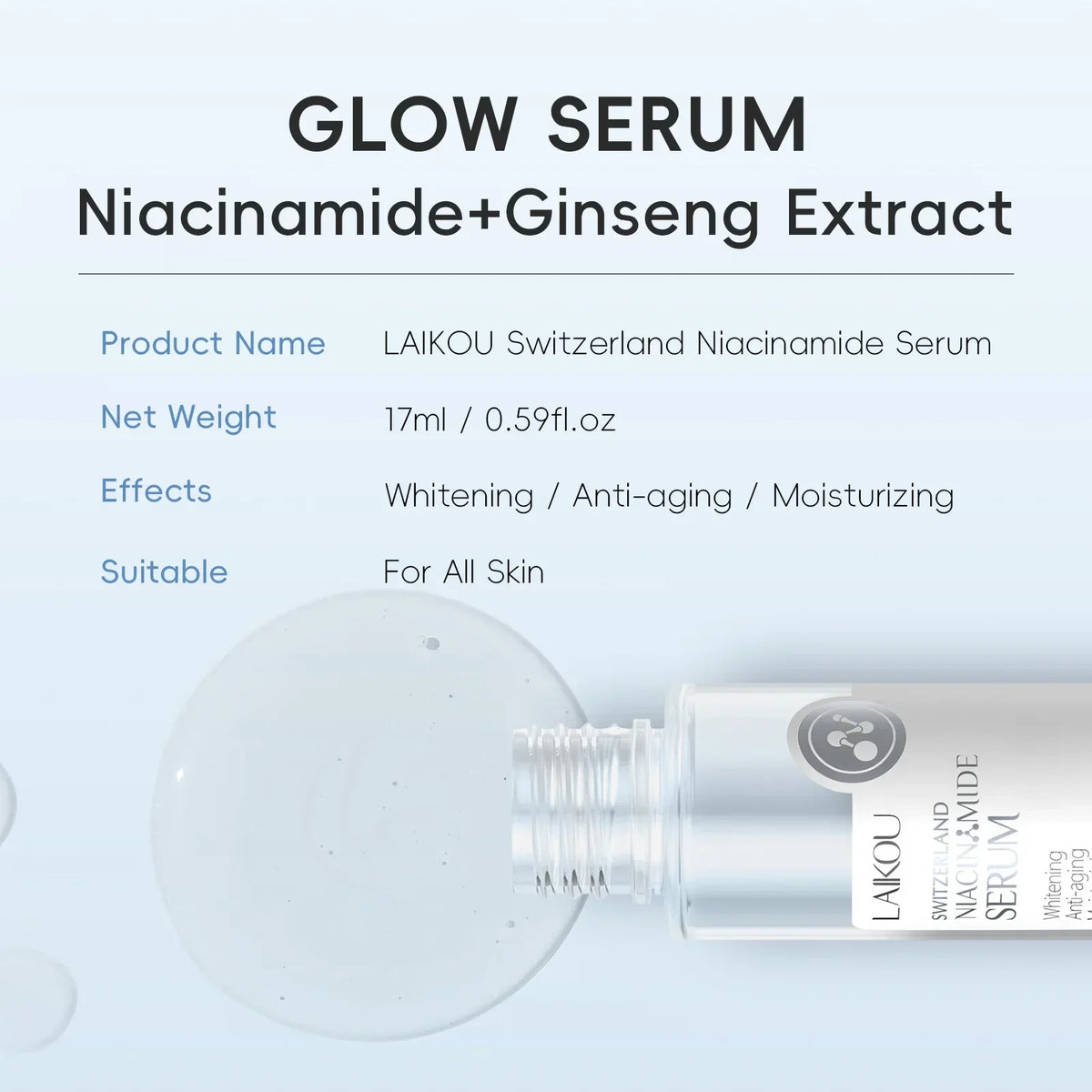 Laikou Nicotinamide Facial Essence – Brightening Serum 17ml