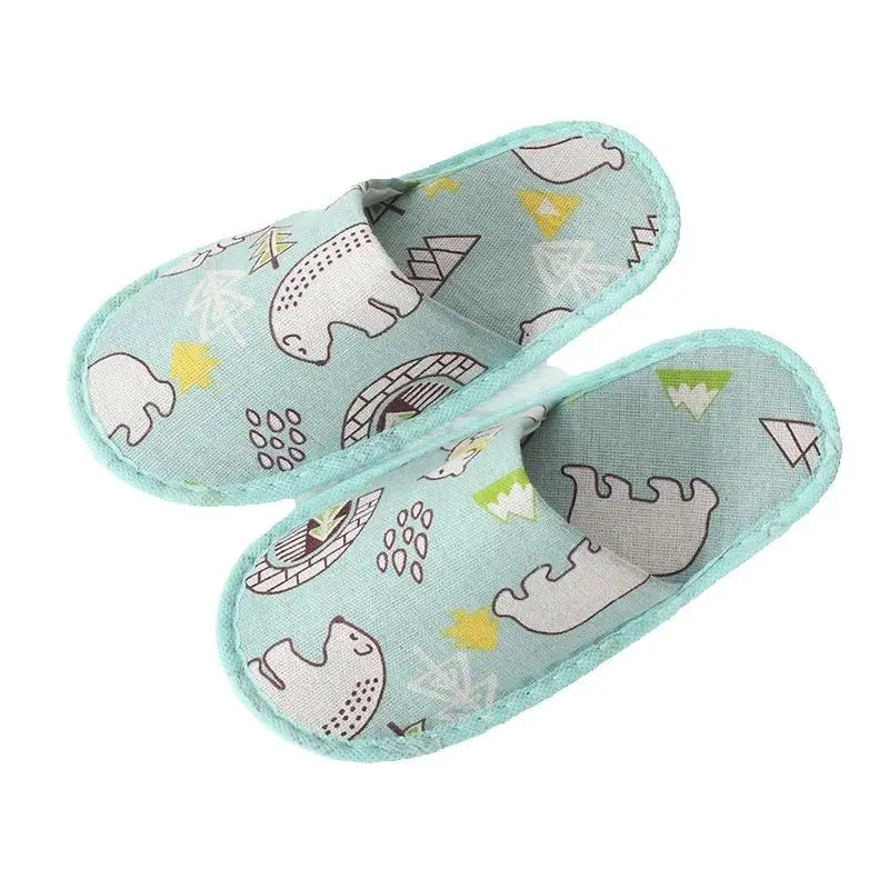 Kids Disposable Cartoon Slippers | Non-Slip Travel & Hotel