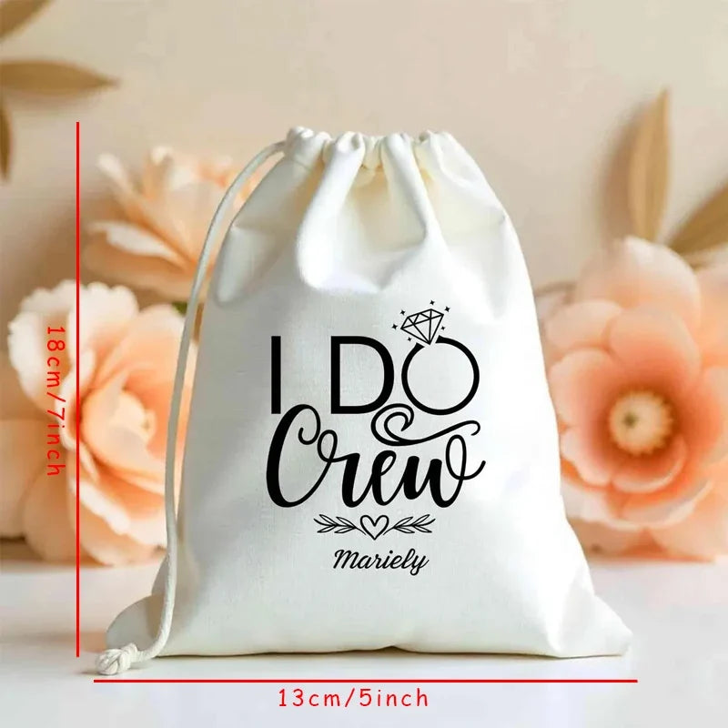5-Pack Personalized "I Do Crew" Drawstring Bags | Bachelorette Party