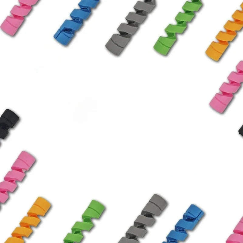 5-Pack Spiral Silicone Cable Protector & Wire Saver Clips