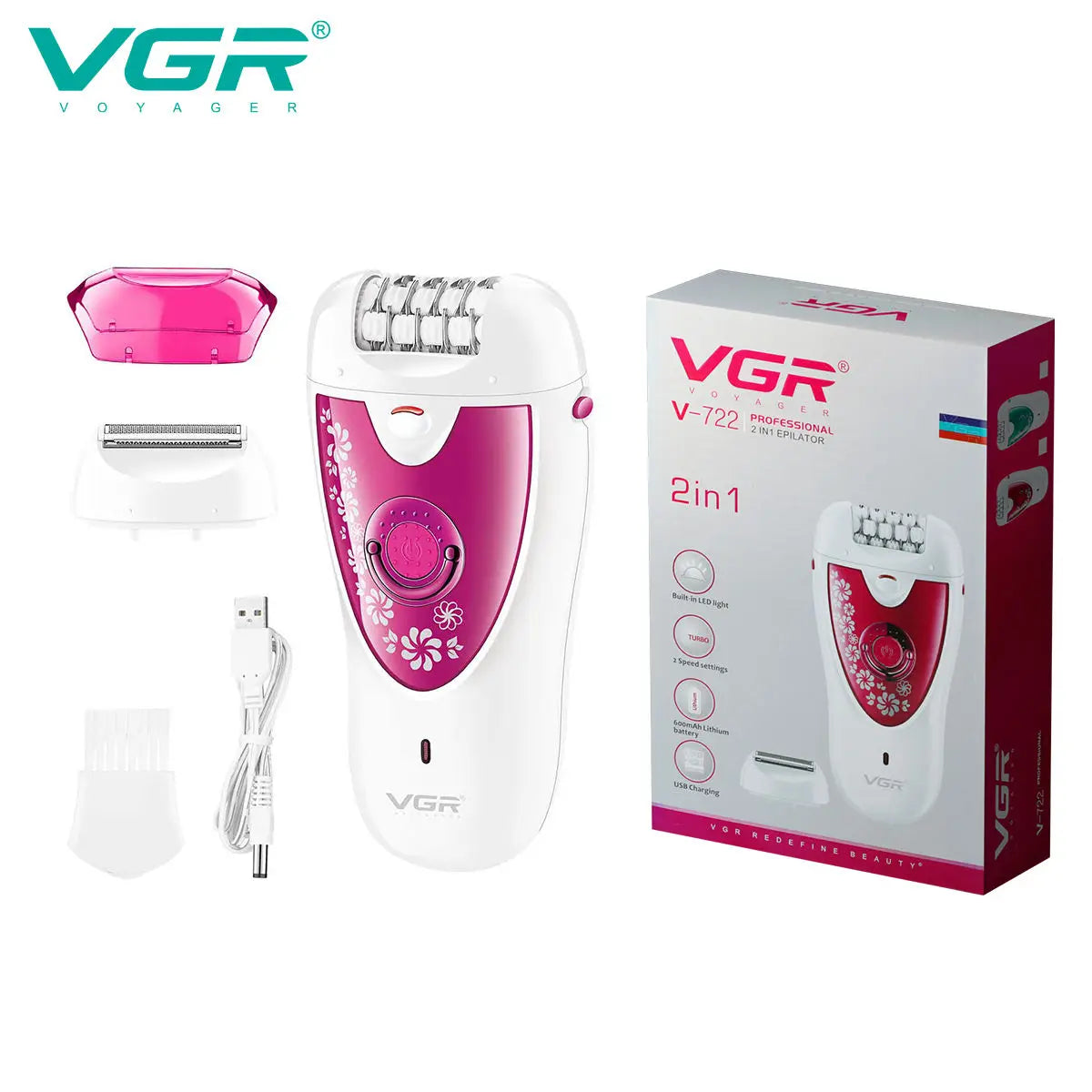 VGR V-722 Women's Multi-Function Electric Shaver & Epilator