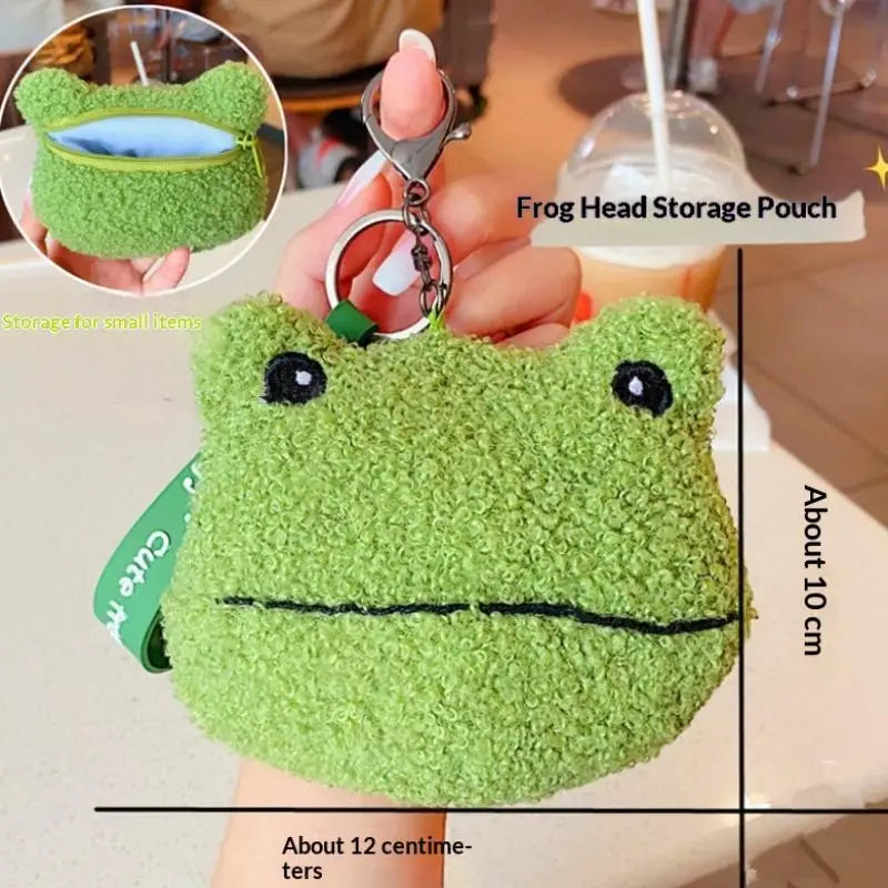 Kawaii Frog Plush Coin Purse Mini Keychain Zipper Wallet