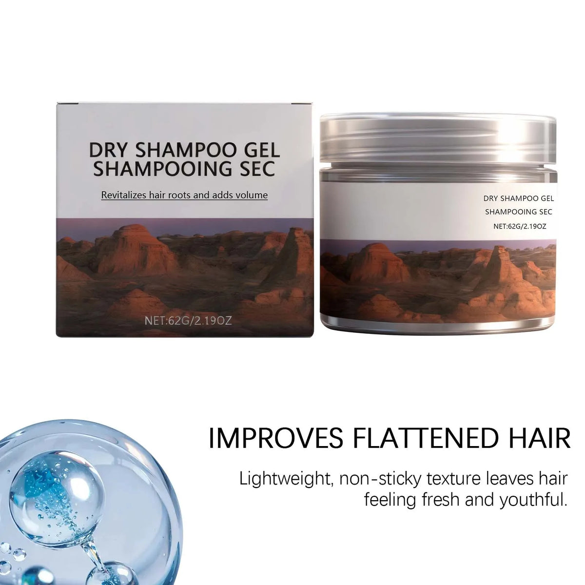 Coconut Oil Dry Shampoo Gel – Volume & Refresh 62g