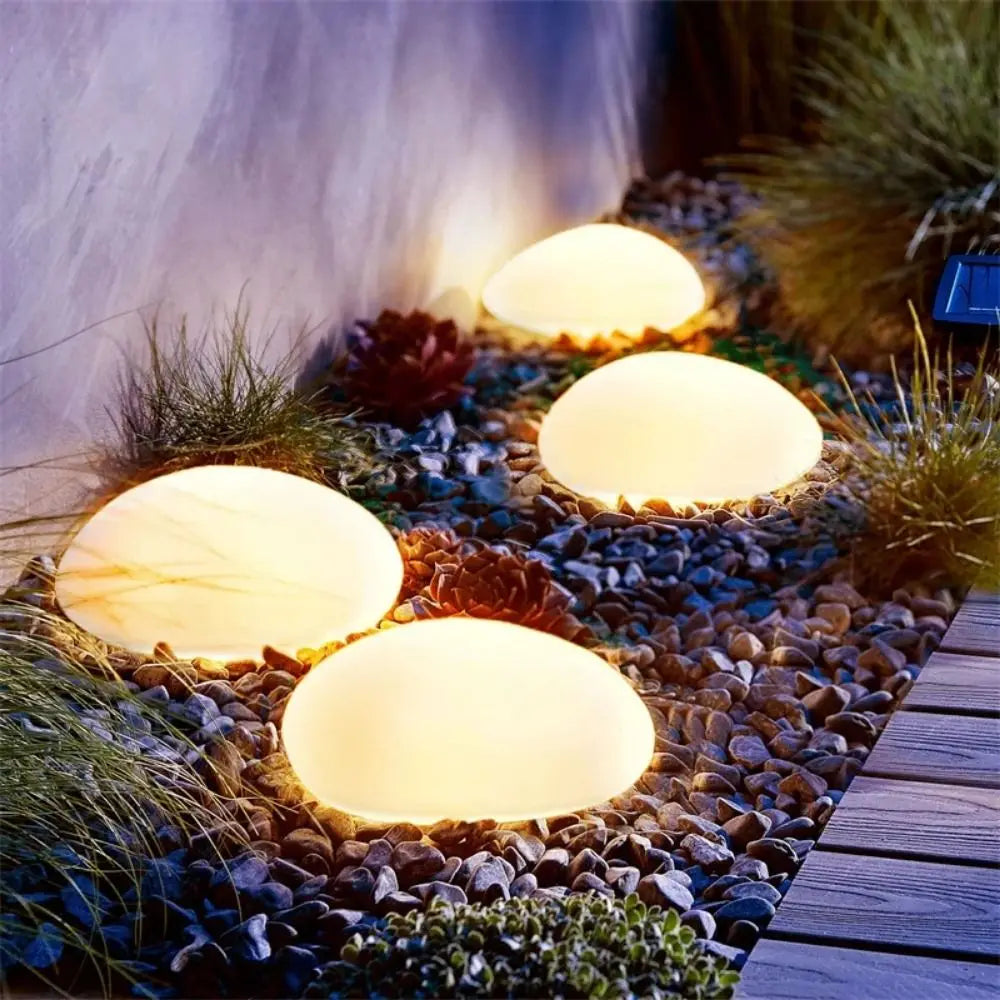 Solar Stone Ground Lamp – IP65 Waterproof LED Garden Lantern