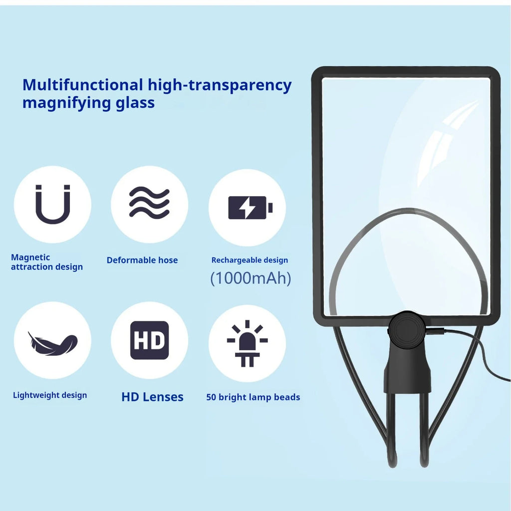 Fresnel LED Magnifying Glass – 50 LED Lights Illuminated Loupe