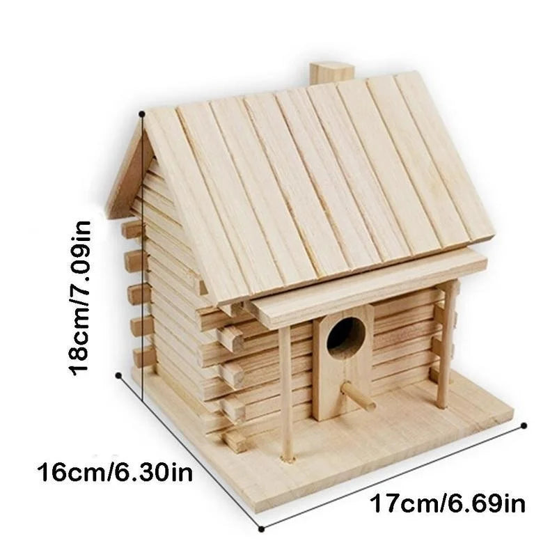 Wooden Bird House Nest Box for Parrot, Cockatiel & Swallow