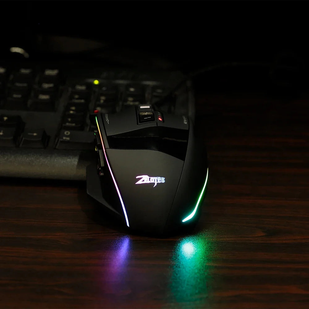 Zelotes C-13 Wired Gaming Mouse 13 Keys 10000 DPI RGB 128KB
