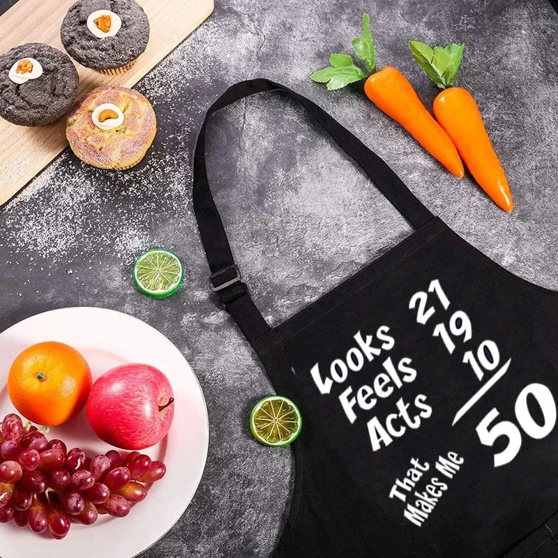 50th Birthday Novelty Apron Gift | Chef Baker Mom Dad Family