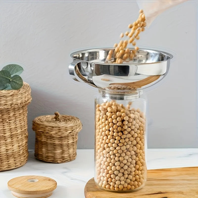 3-Piece Stainless Steel Canning Funnels with Strainer | Wide Mouth