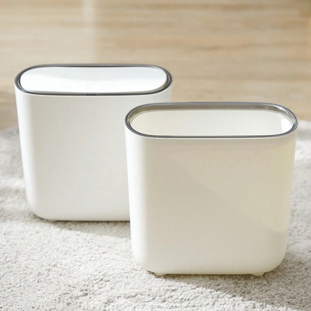Narrow Shape Press Ring Trash Can Lid Bathroom Gap Highlighting