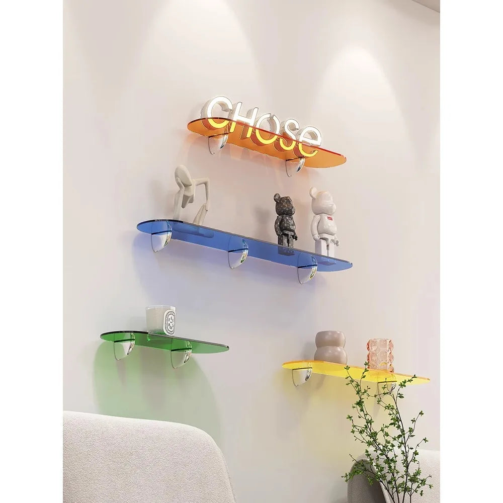 Acrylic Wall Display Shelf Rack – Cosmetics & Home Organizer