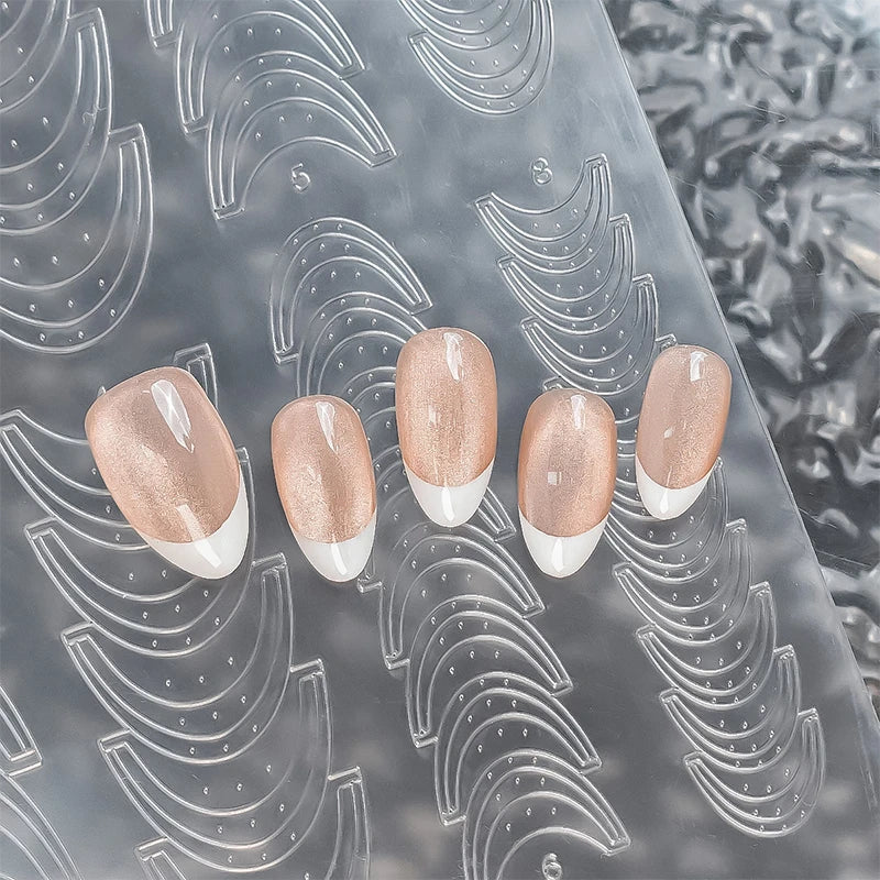 French Nail Stencil Stickers – Hollow Tip Guide Templates