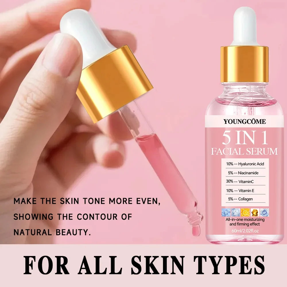 5 In1 Hyaluronic Acid Facial Serum Moisturizing Brightening