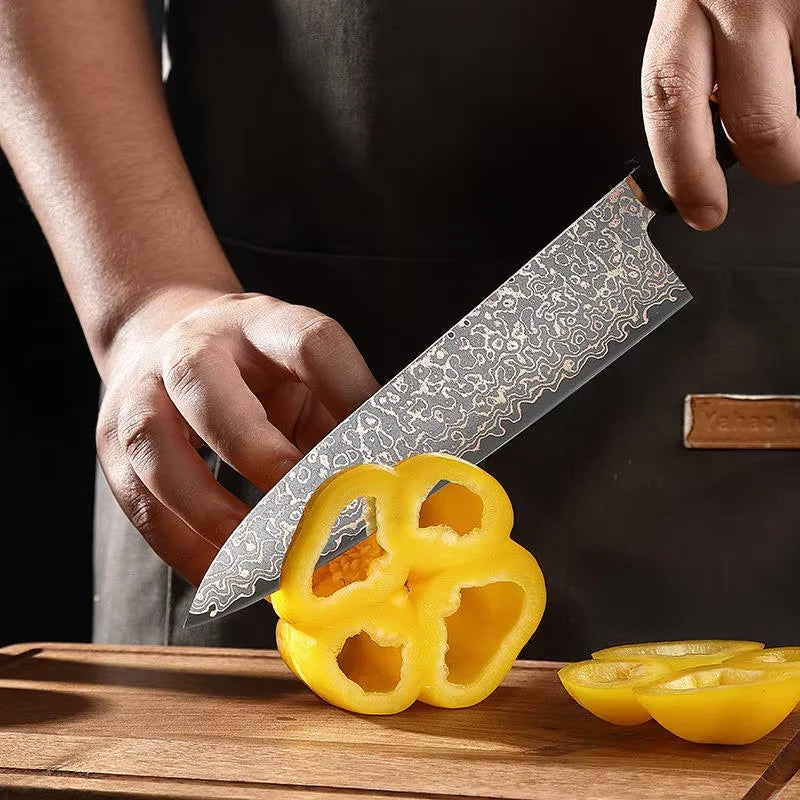 Damascus Steel Chef Knife – Ergonomic Wood Handle | TWK-D35