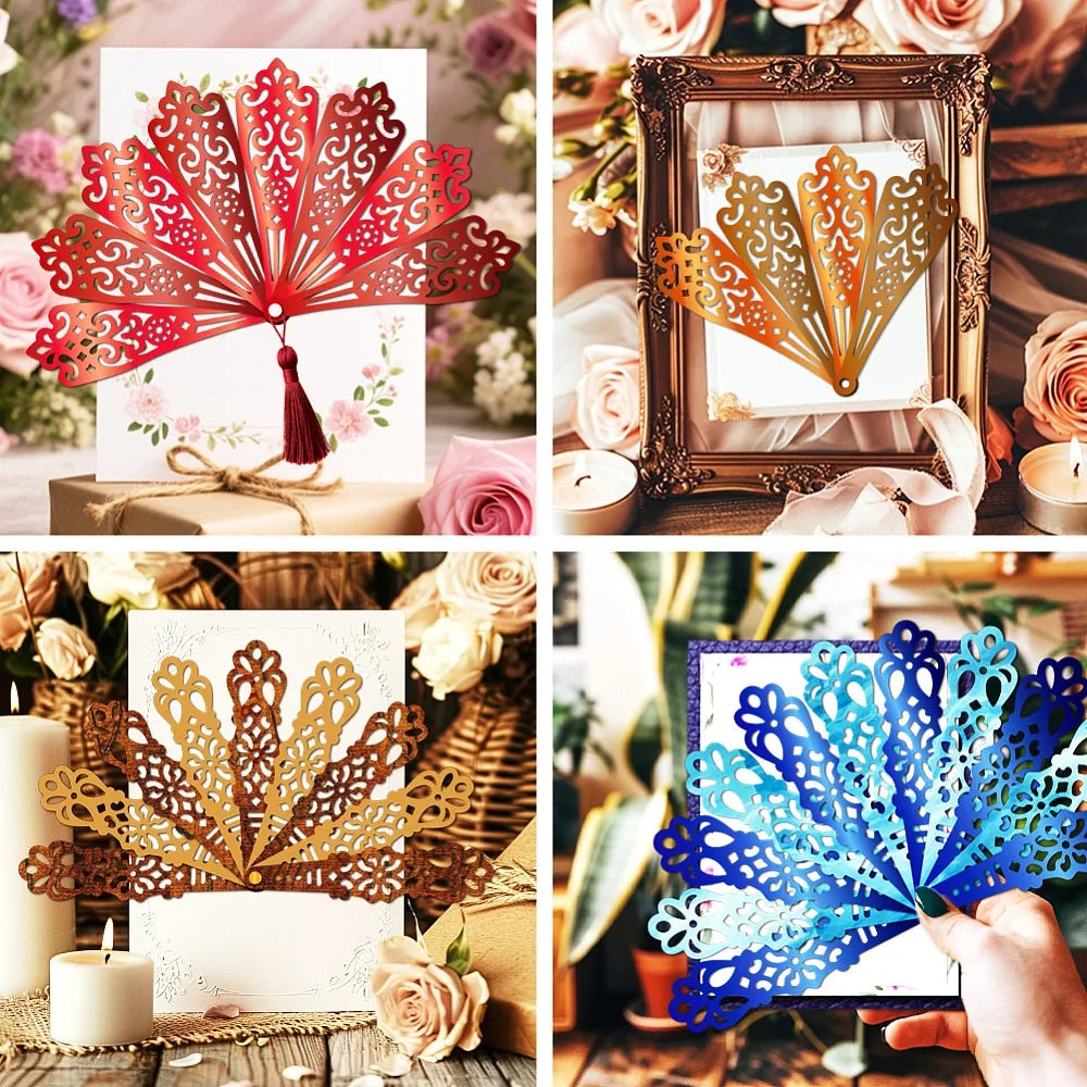 Fan Carbon Steel Cutting Dies – Scrapbooking & Embossing Set