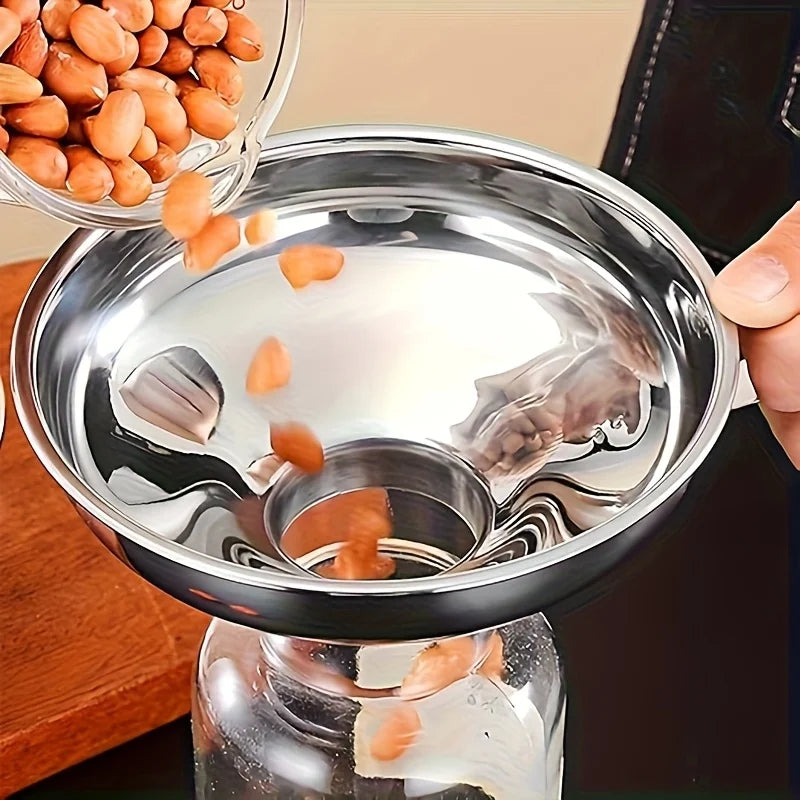 3-Piece Stainless Steel Canning Funnels with Strainer | Wide Mouth