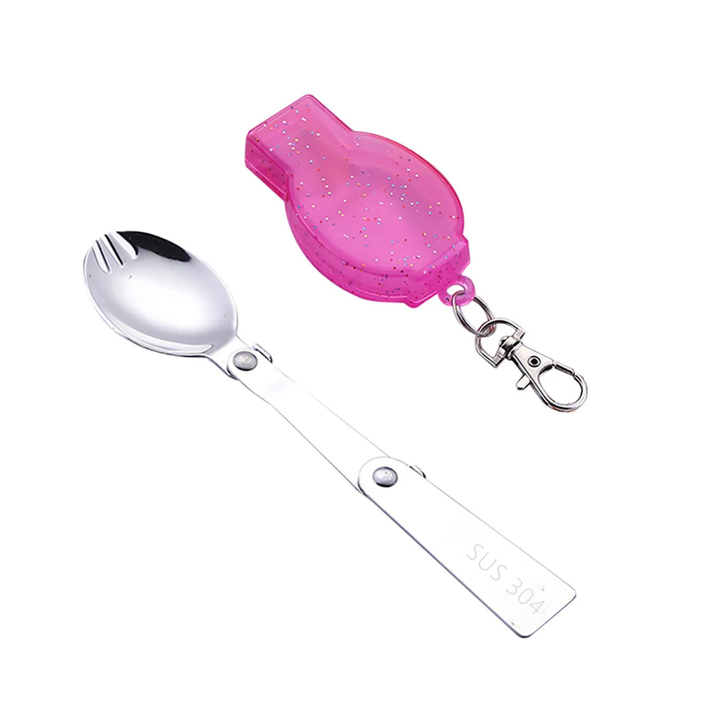 Folding Stainless Steel Spoon & Fork – Camping Utensil Set