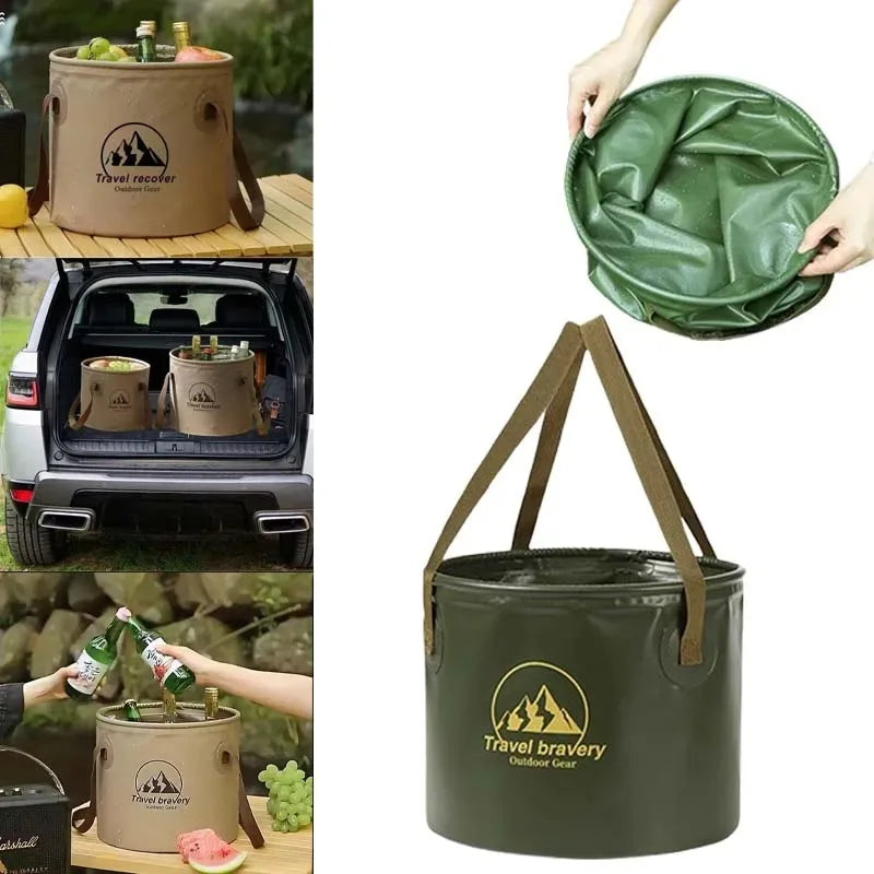 Collapsible Camping Bucket 5/10/20L – Foldable Waterproof