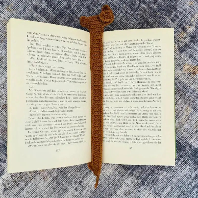 Crochet Bookmarks Knitted Brown Dog Bookmark Beautiful Animal Book