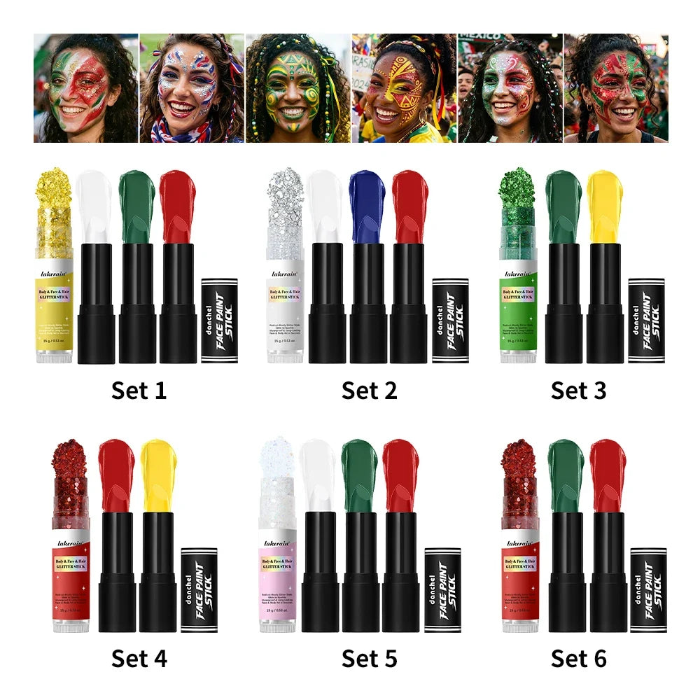 Face & Body Paint Stick Set – Non-Toxic, Waterproof SFX & Sports
