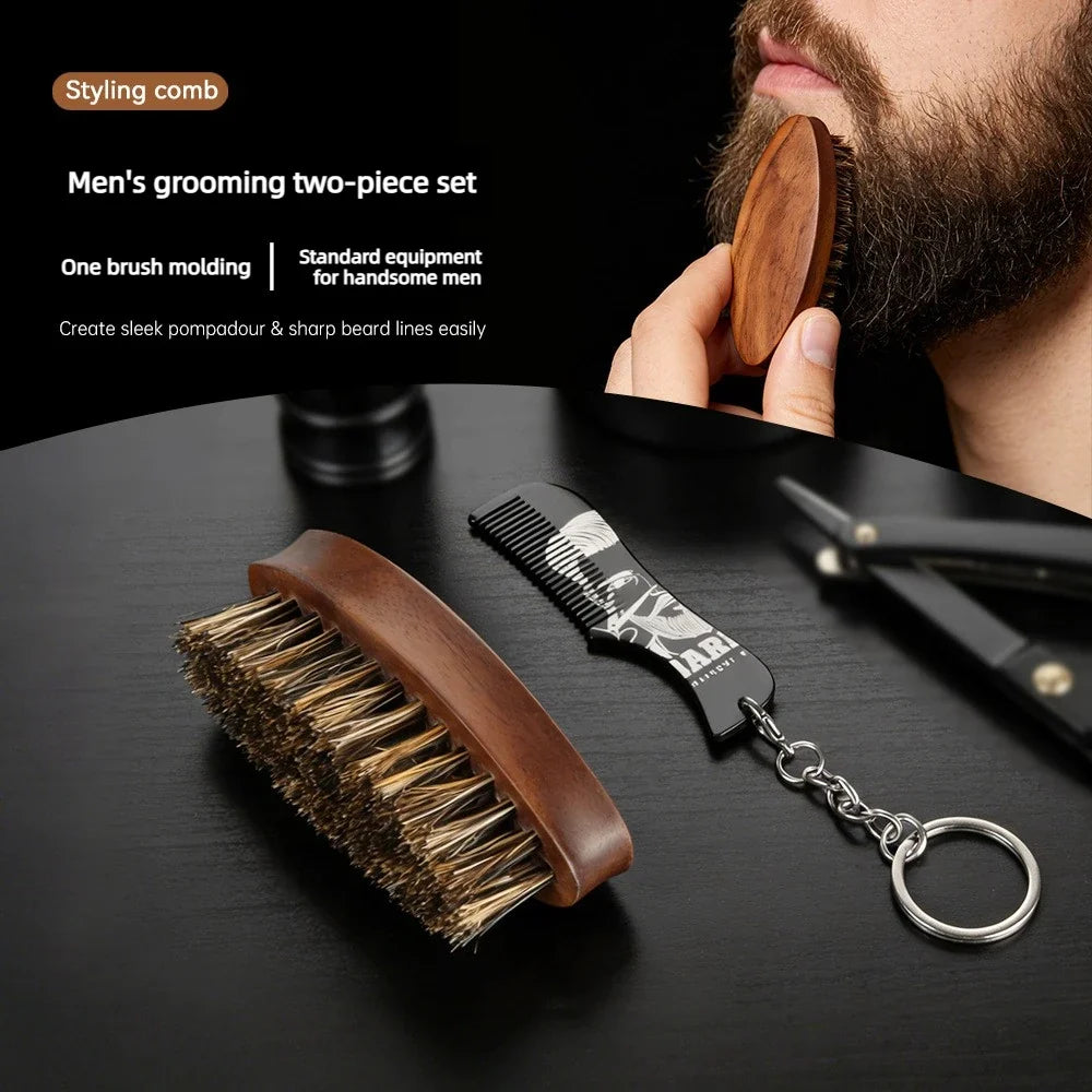 Foldable Beard Mustache Comb with Keychain | Travel Mini