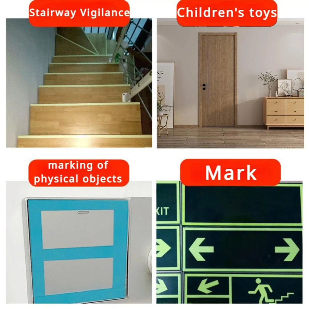 Fluorescent Tape Glow Dark Adhesive Safety Egress Markers