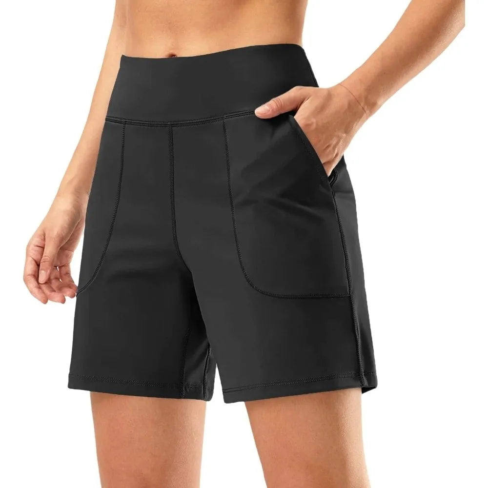 Women's High Waist Running Shorts – Quick Dry with Pockets