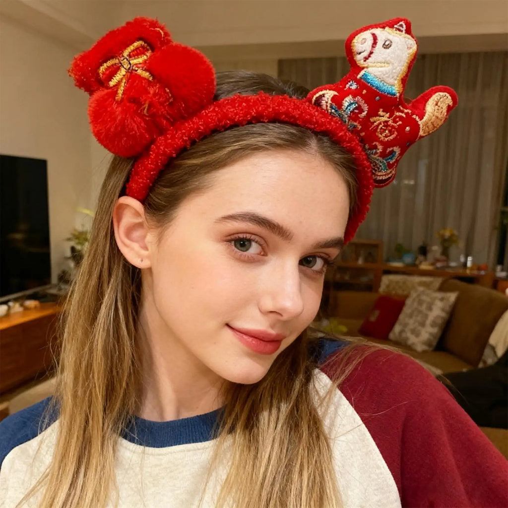 Plush Horse Headband – Cartoon Pony Party Hair Hoop