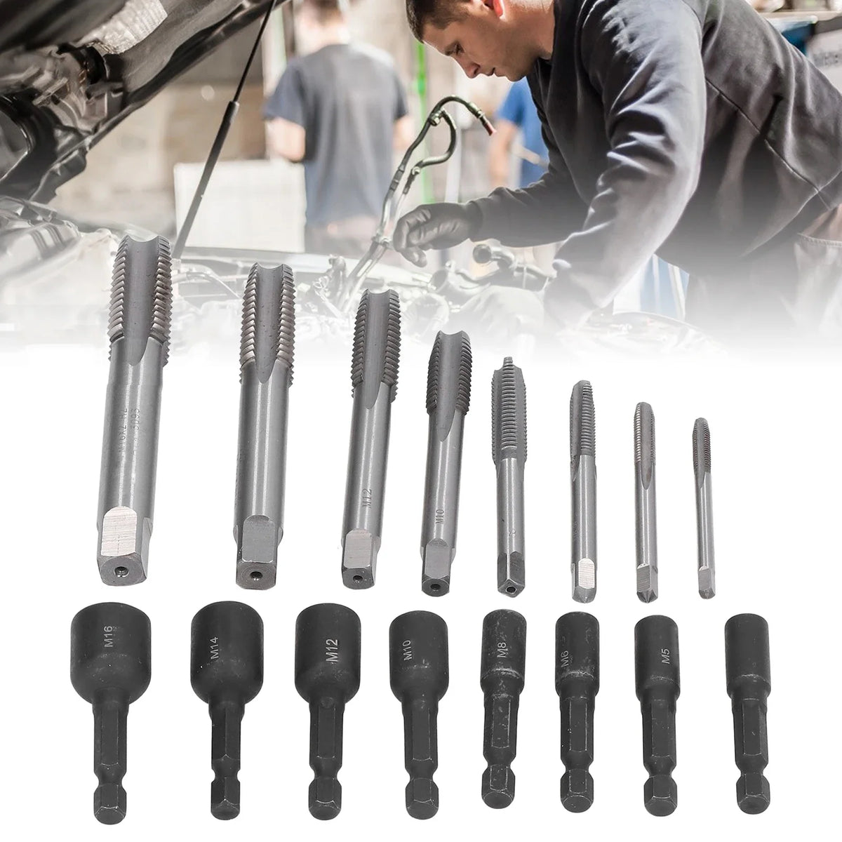 Tap Socket Machine Lengthened Tapping Chuck 1 Hex Shank Steel Hand