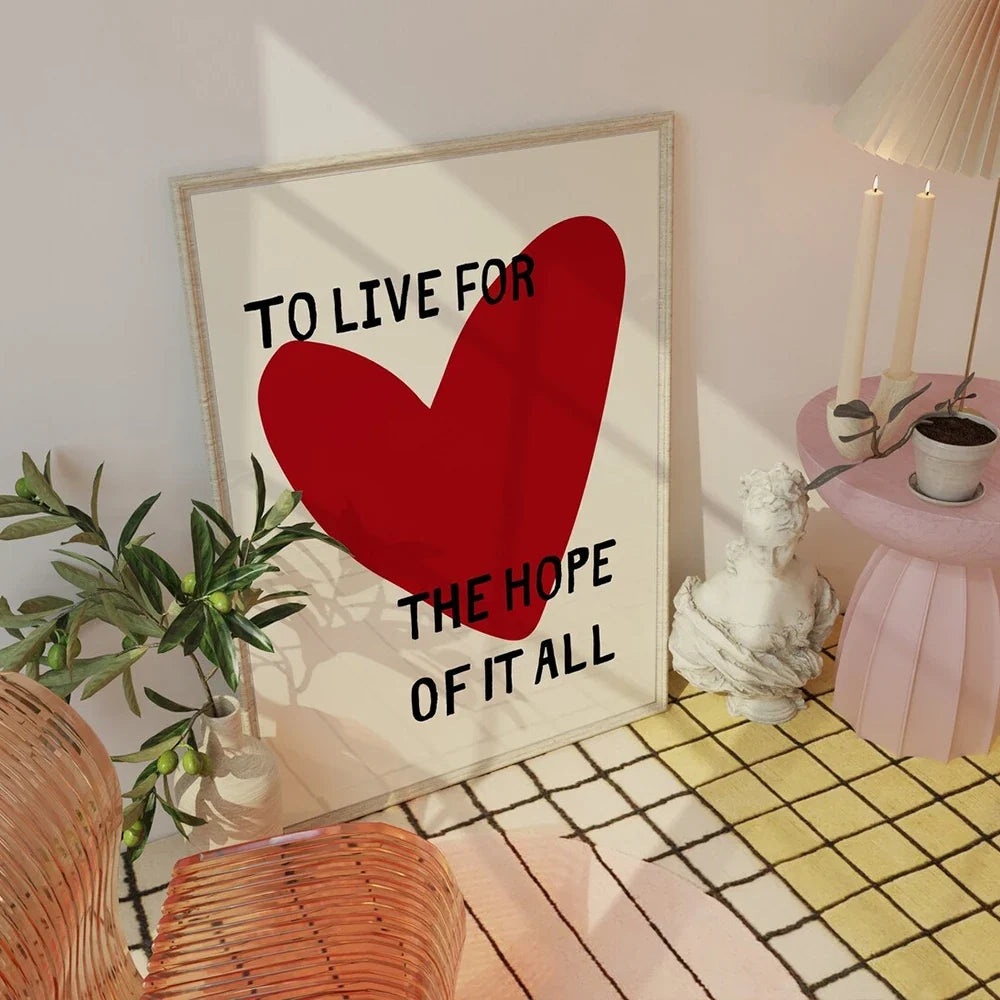 "Love To Live For The Hope Of It" Quote Canvas Wall Art
