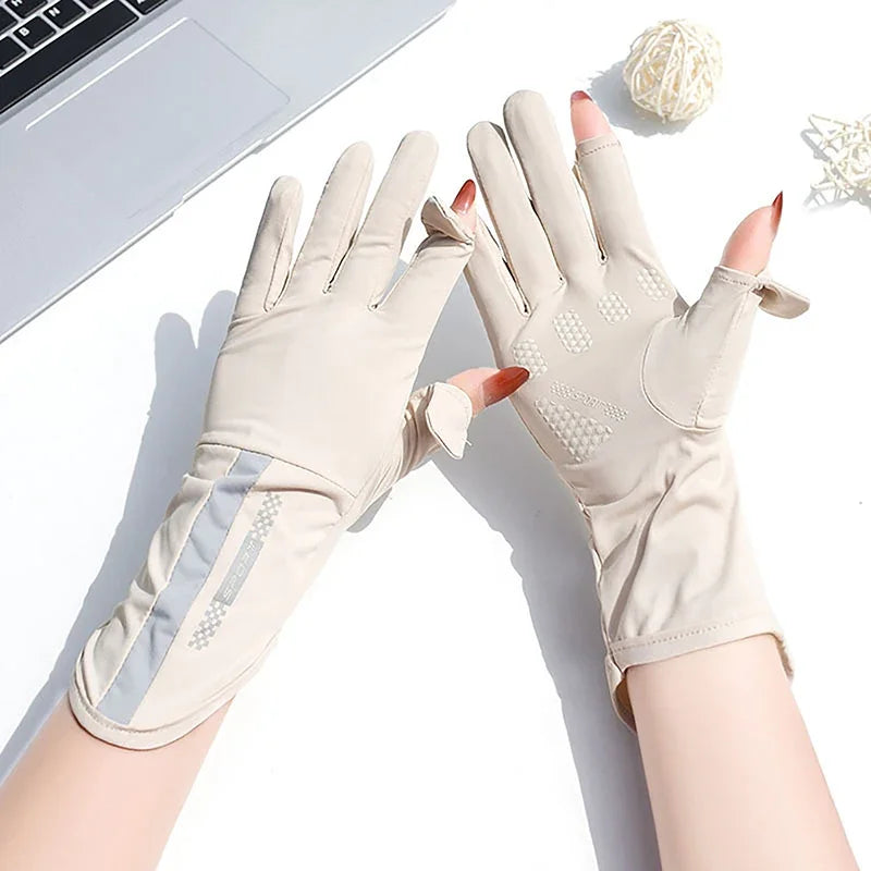 Women's Ice Silk UV Protection Gloves – Driving & Cycling